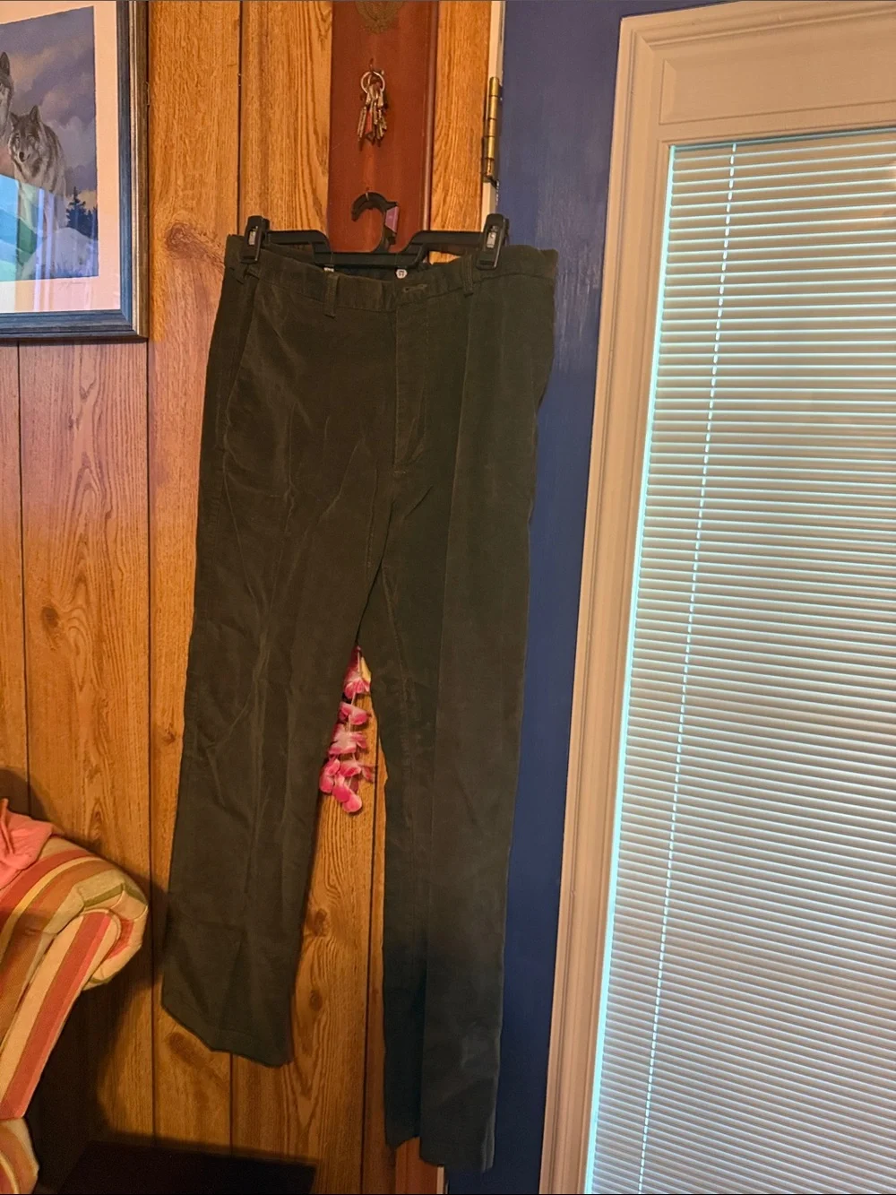 Haggar Men's Dark Green Corduroy Pants